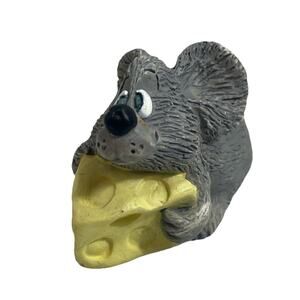 Vintage RUSS Miniature Mouse With Cheese Figurine Critter Factory